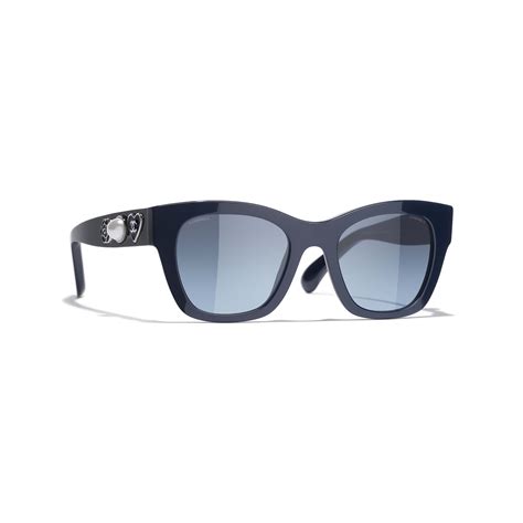 chanel sunglasses blue lens